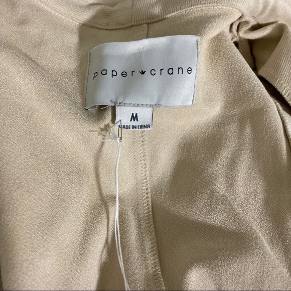 paper Crane Moto style asymmetrical jacket NWT cream tan size Medium - Picture 7 of 9